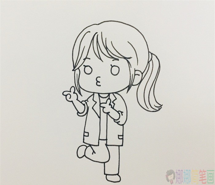 俏丽可爱的女医生简笔画