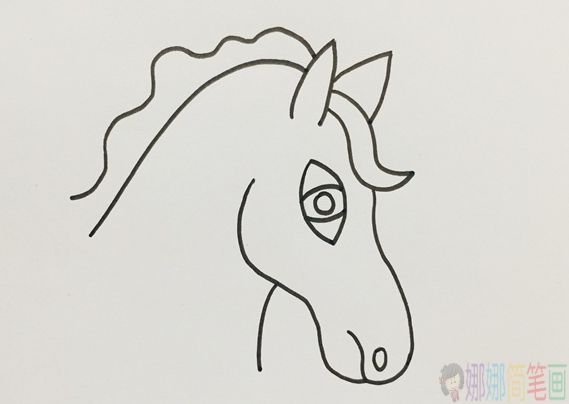 马头简笔画,马头怎么画