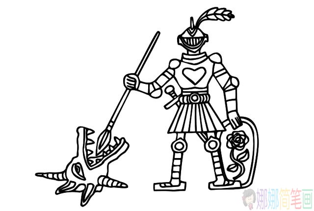 勇敢的骑士人物简笔画