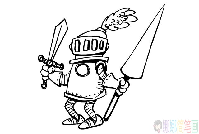 勇敢的骑士人物简笔画