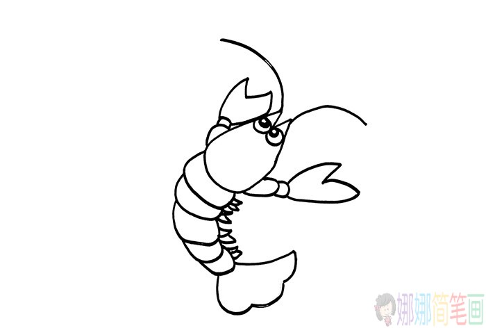 龙虾怎么画,龙虾儿童简笔画