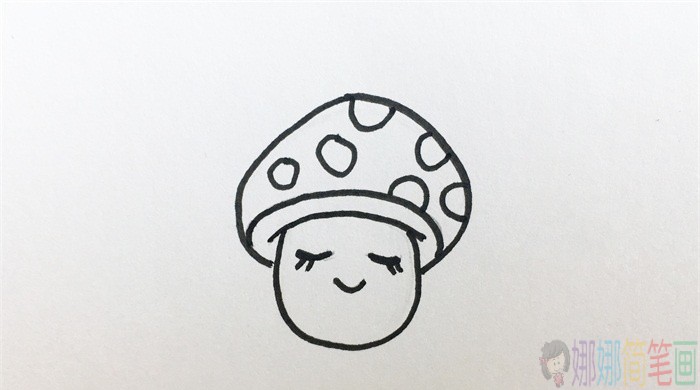 蘑菇简笔画,蘑菇儿童画