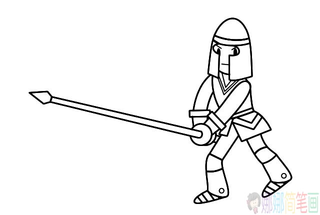 勇敢的骑士人物简笔画