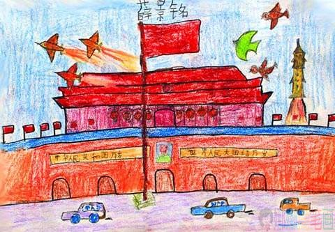 国庆节天安门儿童画