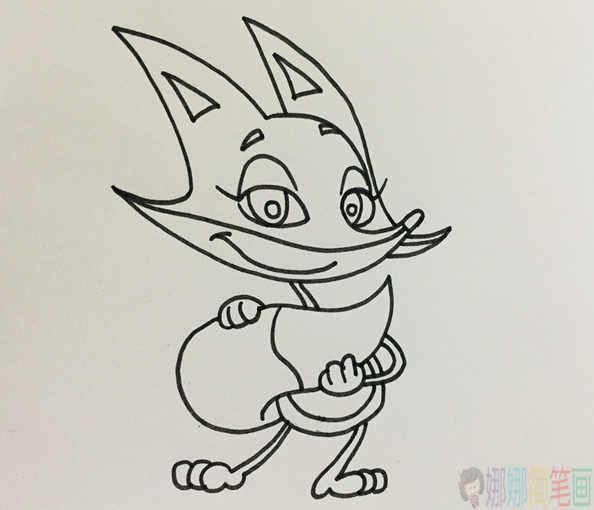 狐狸儿童画,狐狸简笔画画法