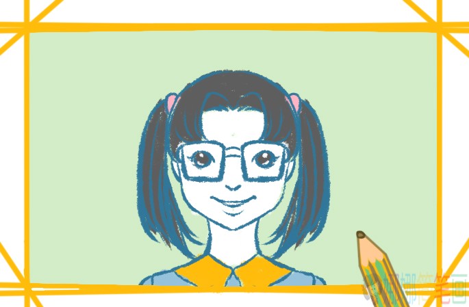 文静的女生简笔画图片