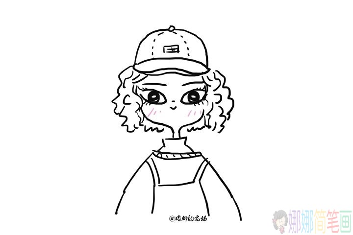漂亮可爱的女孩简笔画线稿