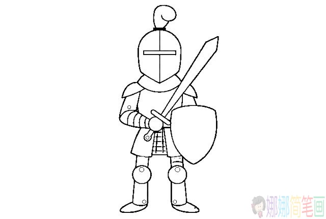 勇敢的骑士人物简笔画