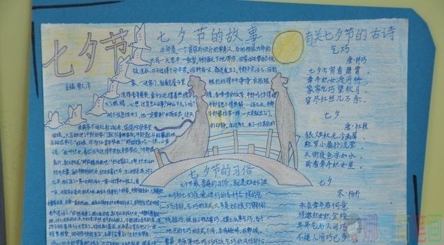 简单的七夕节手抄报参考模板