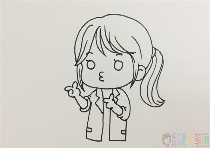 俏丽可爱的女医生简笔画