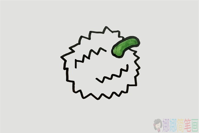 榴莲简笔画,榴莲怎么画