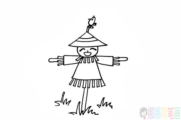 稻草人简笔画,稻草人怎么画