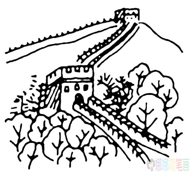 长城简笔画图片,长城儿童画