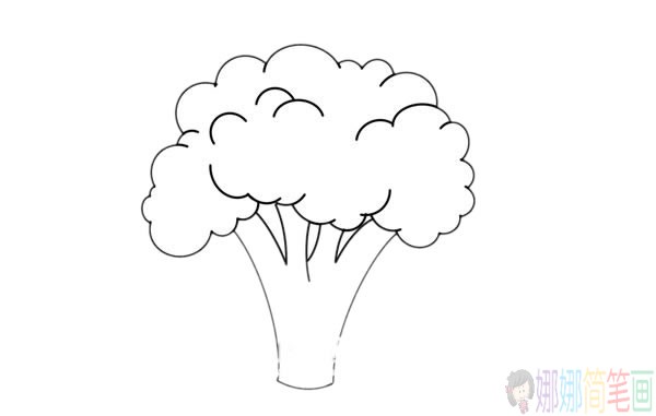 西兰花简笔画,花菜简笔画