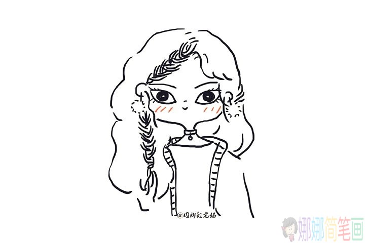 漂亮可爱的女孩简笔画线稿
