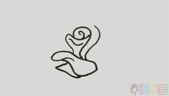 粉红色蔷薇花朵简笔画