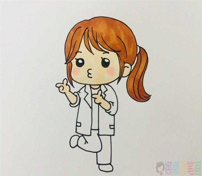 俏丽可爱的女医生简笔画
