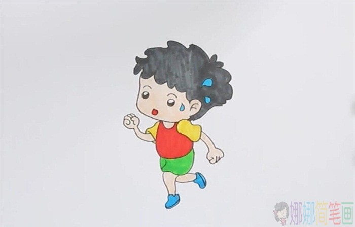 跑步的运动员简笔画,田径运动员简笔画