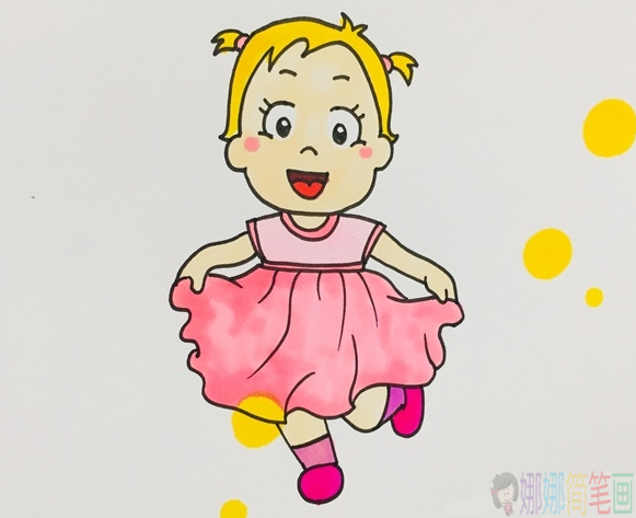 简单的女孩子人物简笔画