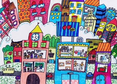创建卫生文明城市儿童画