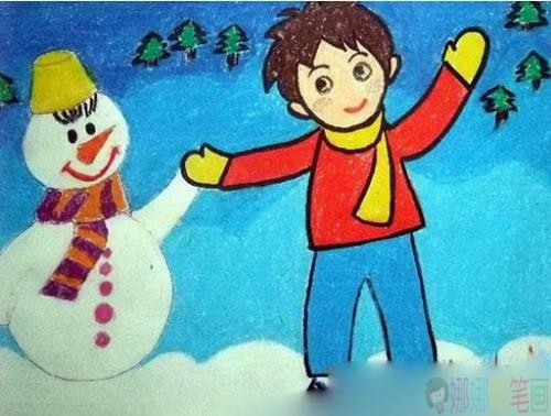 冰雪运动儿童画图片