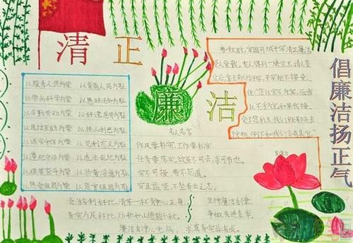 简单好画的廉洁手抄报