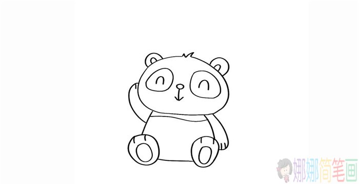简单可爱的Q版熊猫简笔画
