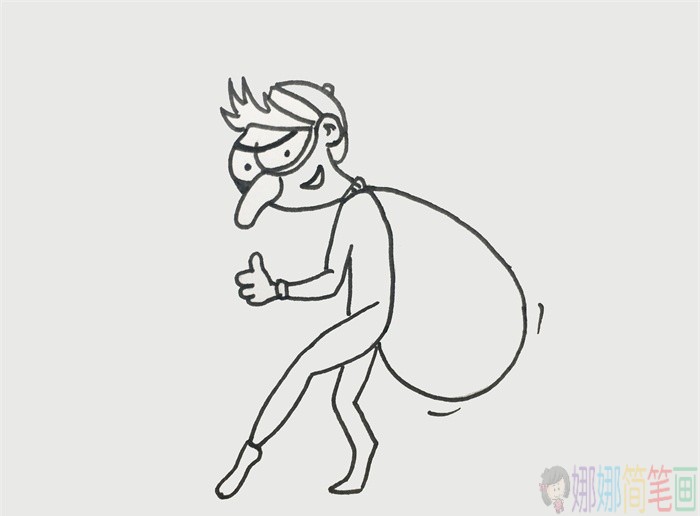 坏人小偷怎么画