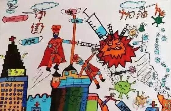 全民抗疫儿童绘画作品
