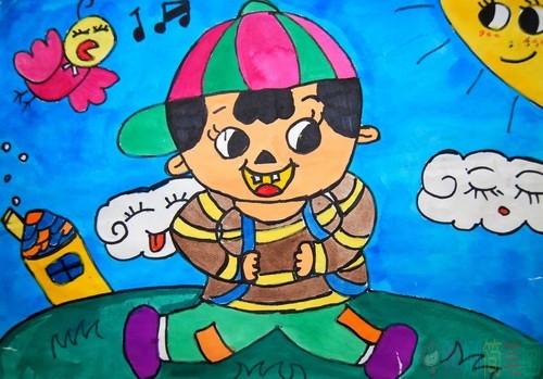 开学啦儿童绘画作品