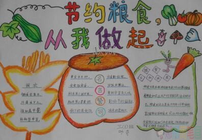 节约粮食手抄报