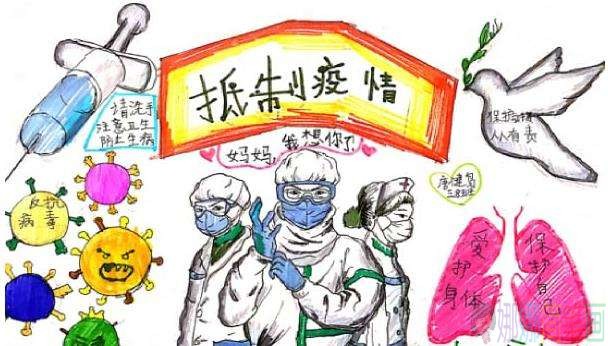 新型冠状病毒儿童画图片
