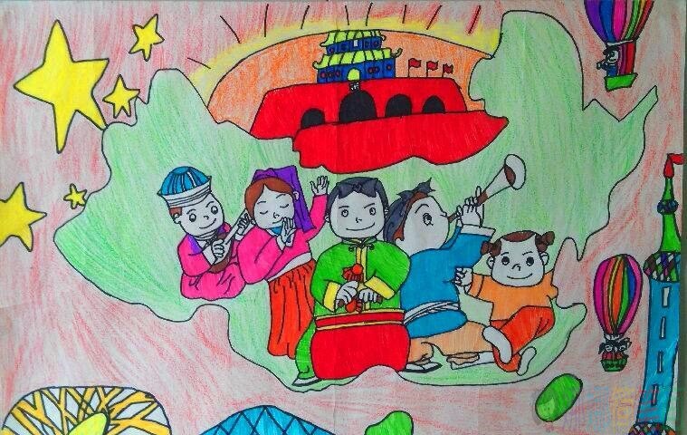 我爱祖国主题儿童画图片