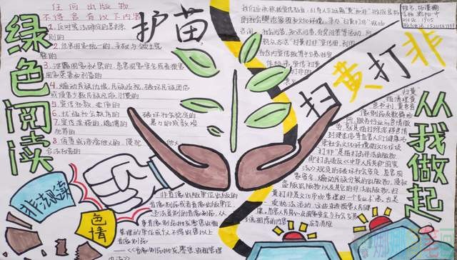 扫黄打非手抄报图片大全