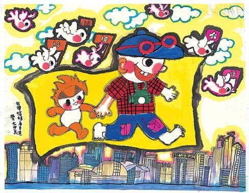 宣传香港回归儿童画