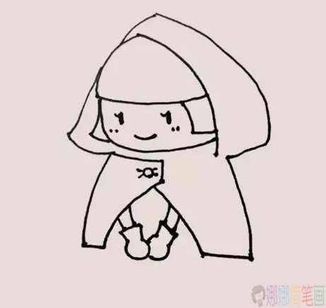 小红帽简笔画,小红帽儿童画