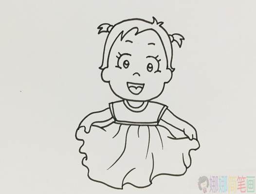 简单的女孩子人物简笔画
