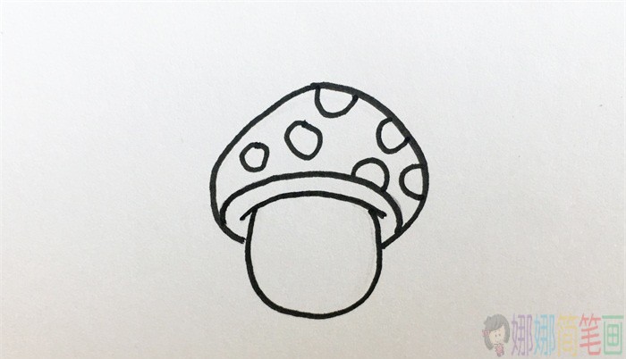 蘑菇简笔画,蘑菇儿童画