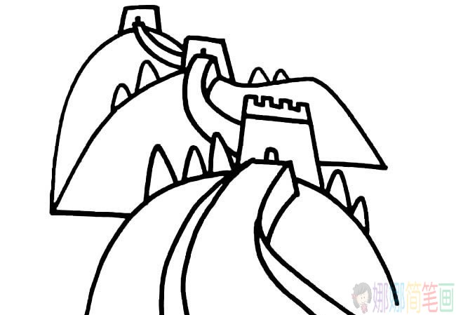 长城简笔画图片,长城儿童画