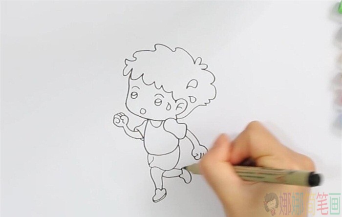 跑步的运动员简笔画,田径运动员简笔画