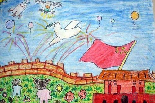 国庆节天安门儿童画