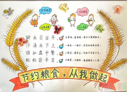节约粮食手抄报