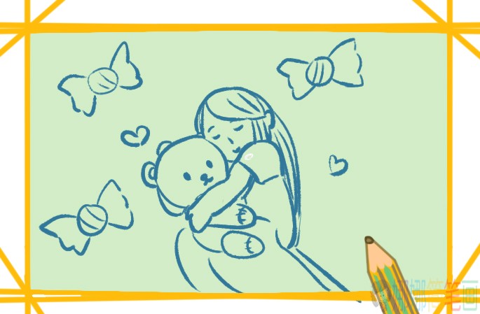 睡觉的可爱女生简笔画