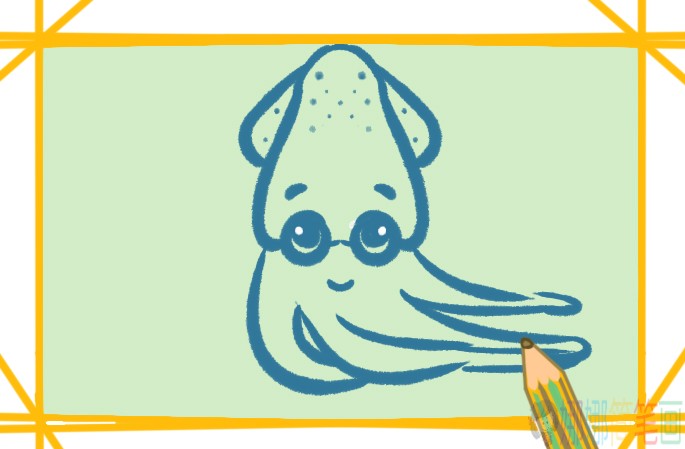 墨鱼简笔画绘画教程