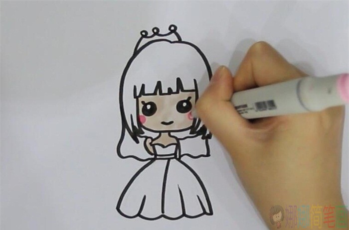 新娘简笔画,新娘怎么画