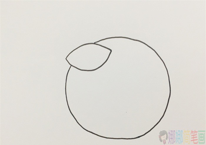 橘子简笔画,橘子儿童画画法