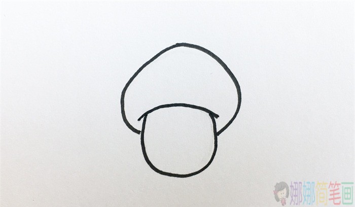 蘑菇简笔画,蘑菇儿童画