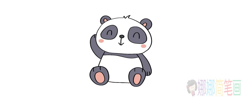 简单可爱的Q版熊猫简笔画