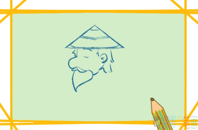 钓鱼的老爷爷简笔画