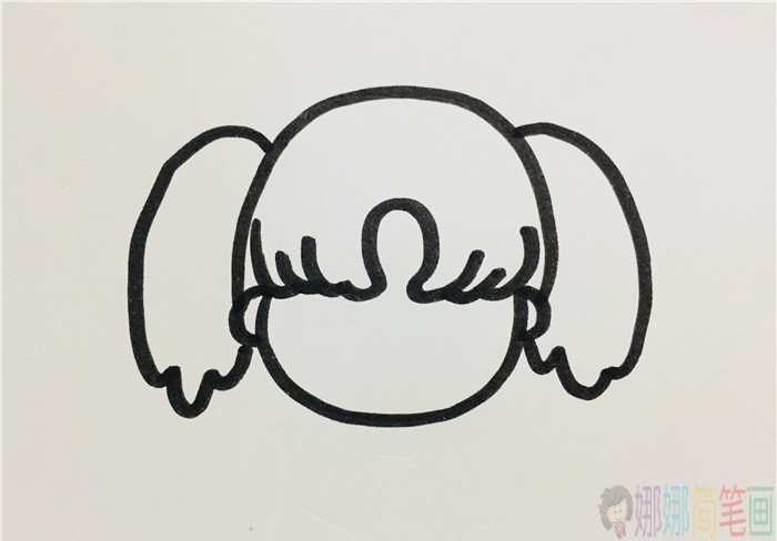 马尾辫女孩简笔画图片